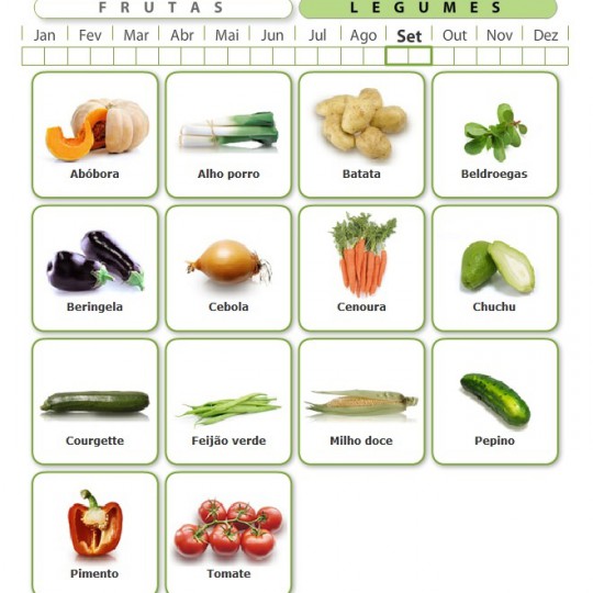 Comer os legumes e frutas na época ideal